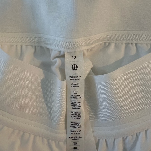 Lululemon Court Rival High Rise Tennis Skirt White Size 10 NWOT - Picture 6 of 6